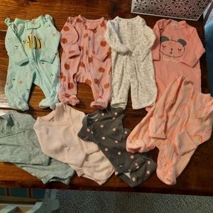 Bundle of 8 Preemie baby girl items